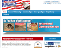 Tablet Screenshot of americasbasementcontractor.com